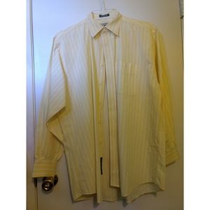 Cutter & Buck Vintage Yellow Stripes Long Sleeves Button Down Cotton Shirt M
